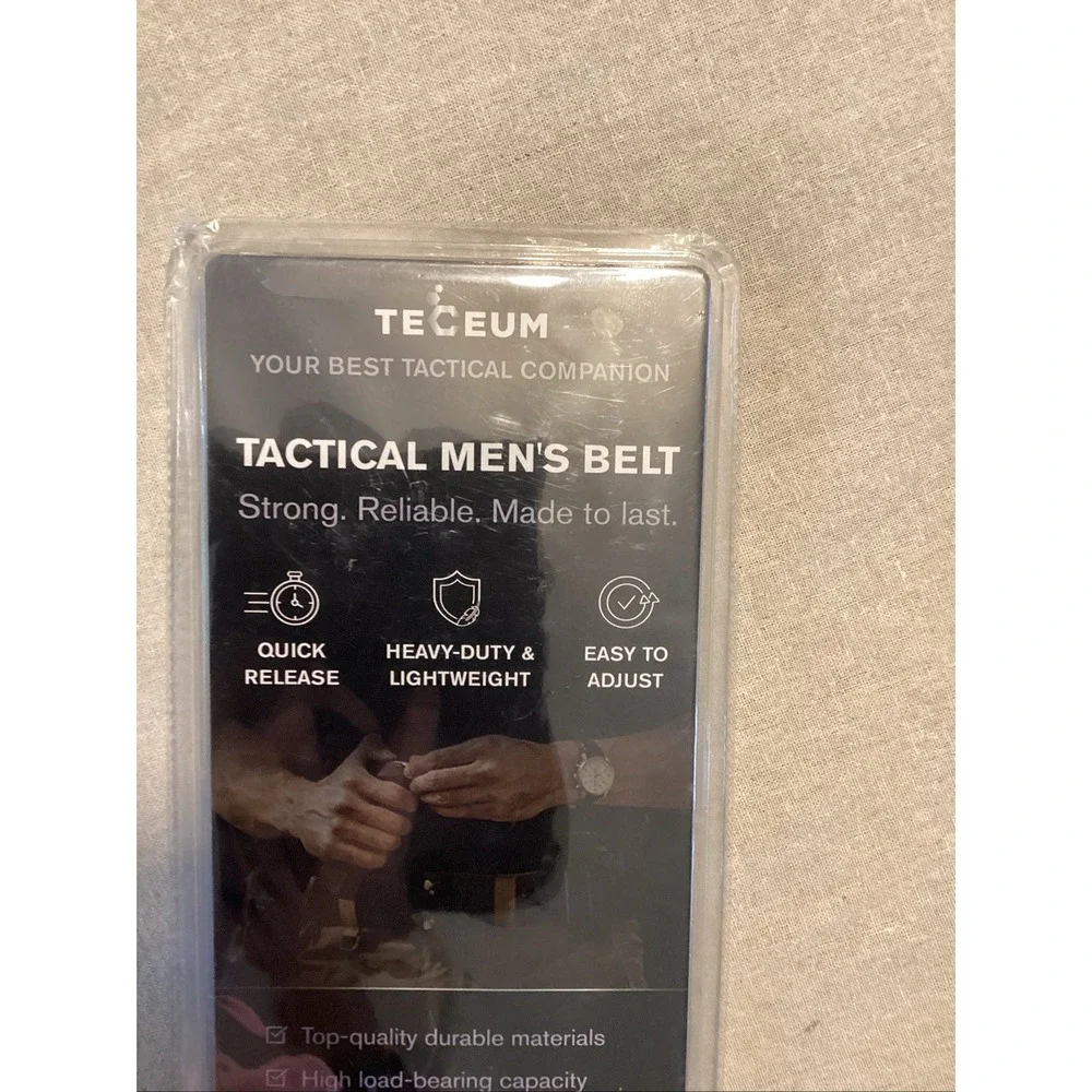 Teceum‎ Black Tactical Belt Quick Release Buckle Size Small